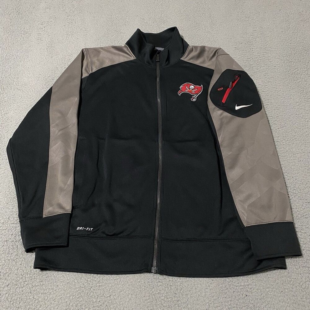 Tampa Bay Buccaneers Track Jacket Nike Men XL Black On Field Apparel Dri Fit Zip